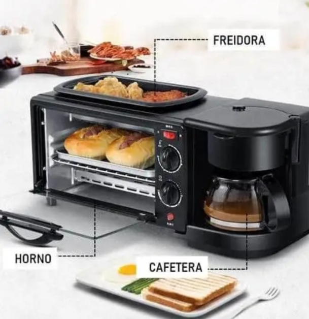 HORNO ELÉCTRICO CAFETERA FREIDORA 3 EN 1  "PAGA EN CASA AL RECIBIR TU PRODUCTO" ULTIMAS UNIDADES!!!!!